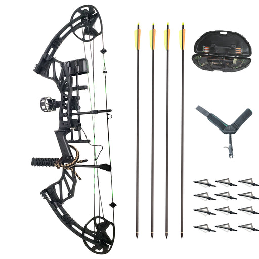 SAS Feud X 30-70 Lbs 19-31" Compound Bow Pro Package Black - Open Box