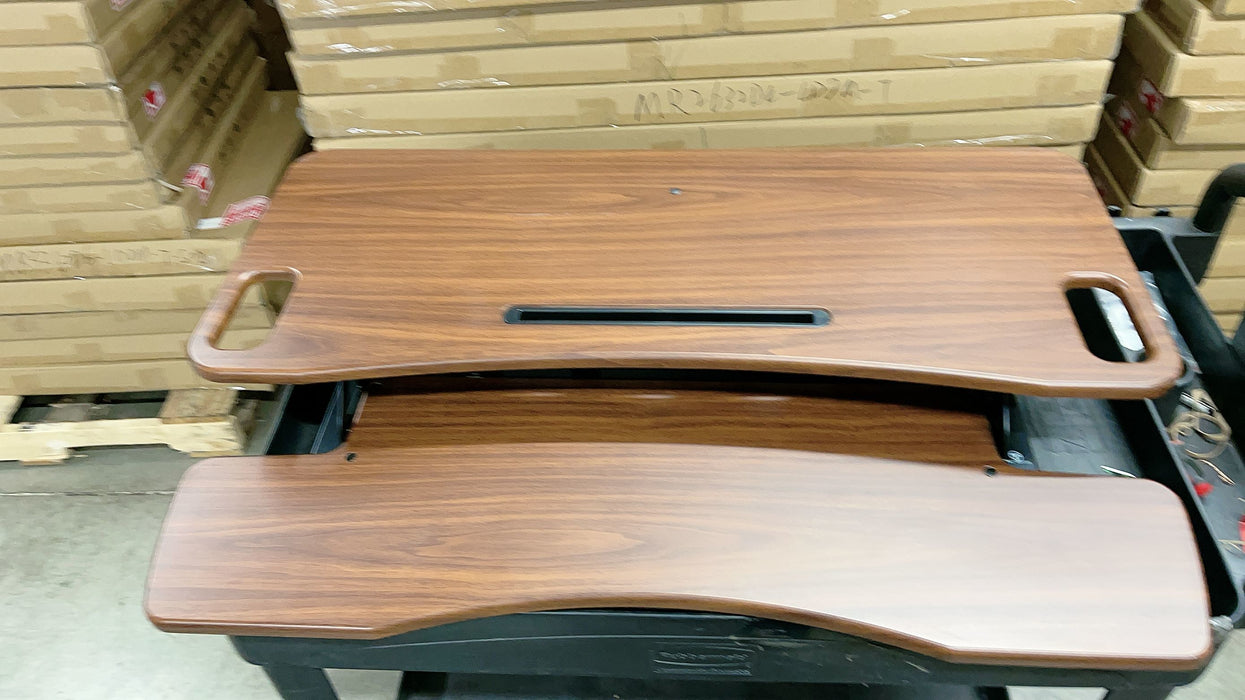 38in Standing Desk Converter Desk Riser for Dual Monitors w/ Keyboard Tray- Used