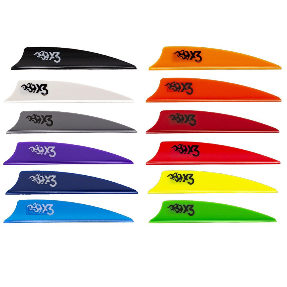 Bohning X3 Vanes 3" 100/Pack Arrow Fletching for Standard Shaft Sizes upto .246
