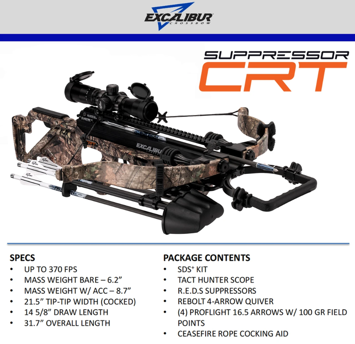 Excalibur Suppressor CRT Crossbow Package - Mossy Oak Break-Up Country