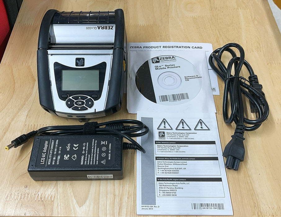 Zebra QLn320 DT Printer New Open Box AC Adapter Included