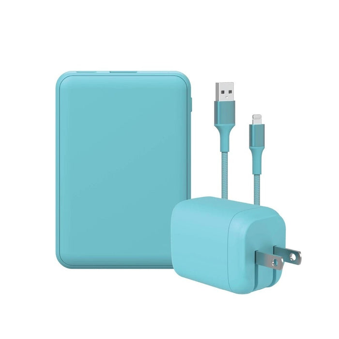 GEMS Lightning Charging Set with 5000mAh Power Bank - Teal