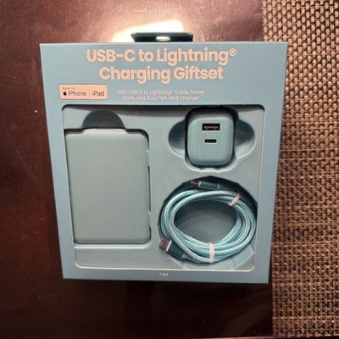 GEMS Lightning Charging Set with 5000mAh Power Bank - Teal
