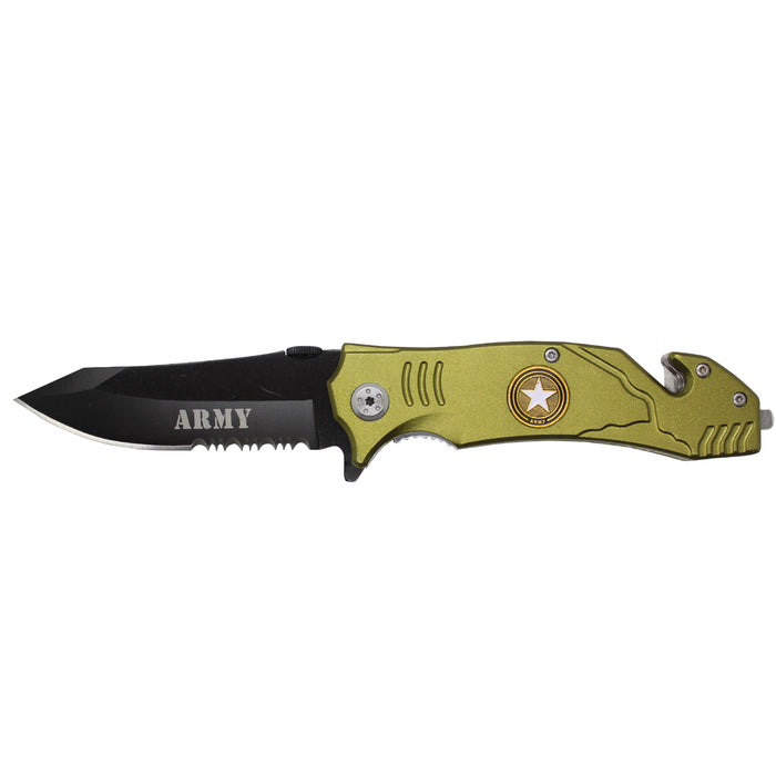 SAS 4.5" Titanium Coated Stainless Steel Tactical Spring Assisted Folding Knife