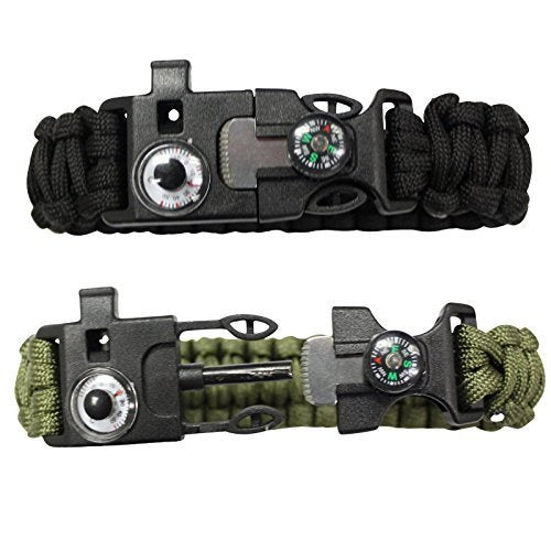 SAS Survival Paracord Bracelet with Whistle/Compass/Thermostat/Fire Starter