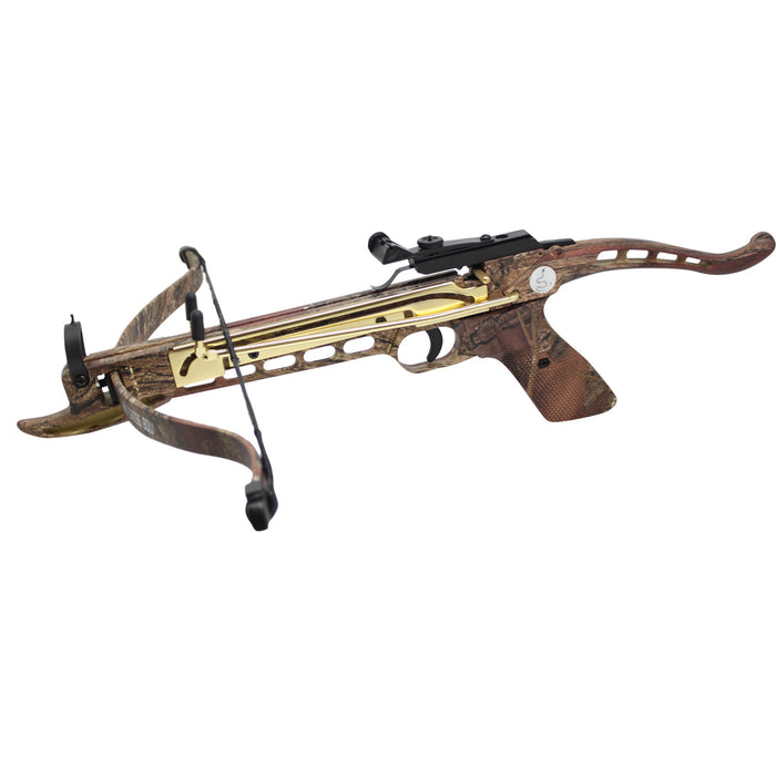 80 Pound Aluminum Self-cocking Pistol Crossbow with 27 Bolts and Extra String