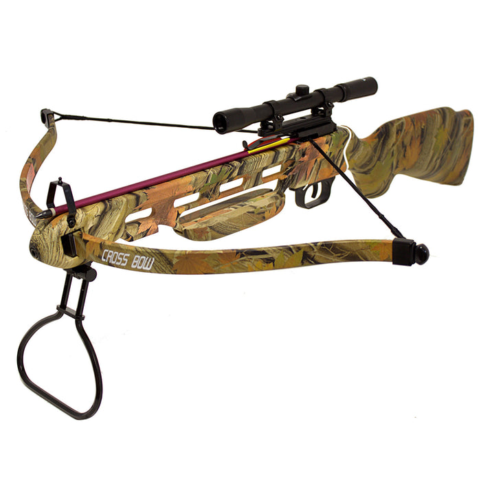 SAS Manticore 150lbs Crossbow with Scope, Arrows, Stringer + Rope Cocking Device