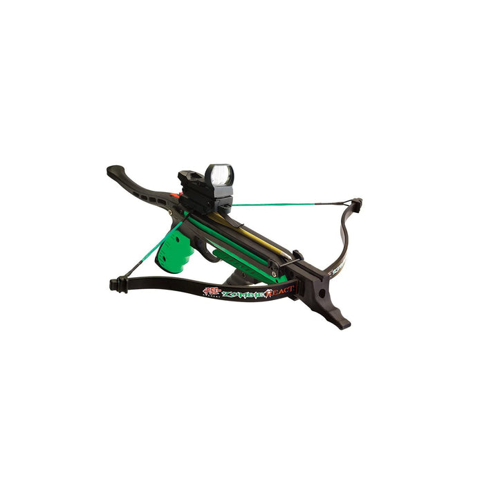 PSE Zombie React Pistol Crossbow Package with Red Dot Scope, Grip, Stringer More