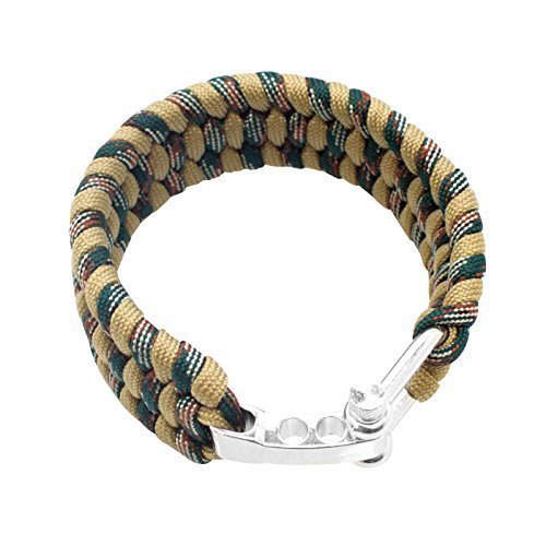 SAS Survival Paracord Bracelet 550lbs (Sand Camo with Steel Shackle Bu —  /TheCrossbowStore.com