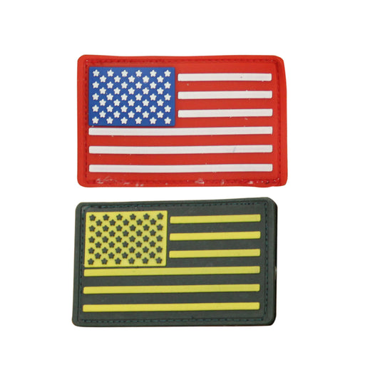 SAS Rubberized US Flag Patch 3"x2" Army Injection Moulded Tactical - 2/Pack