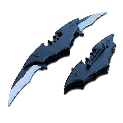 Batman Dark Knight Bat Spring Assisted Folding Double Blade Dual Pocket Knife