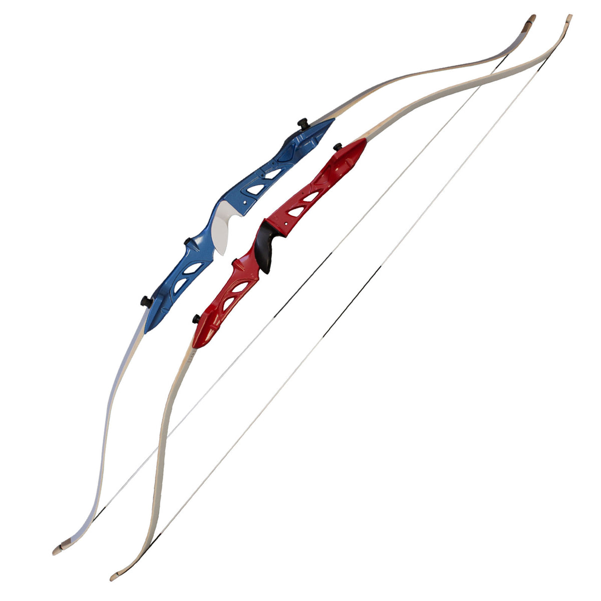 SAS Explorer Blue or Red Metal Riser Takedown Recurve Bow with