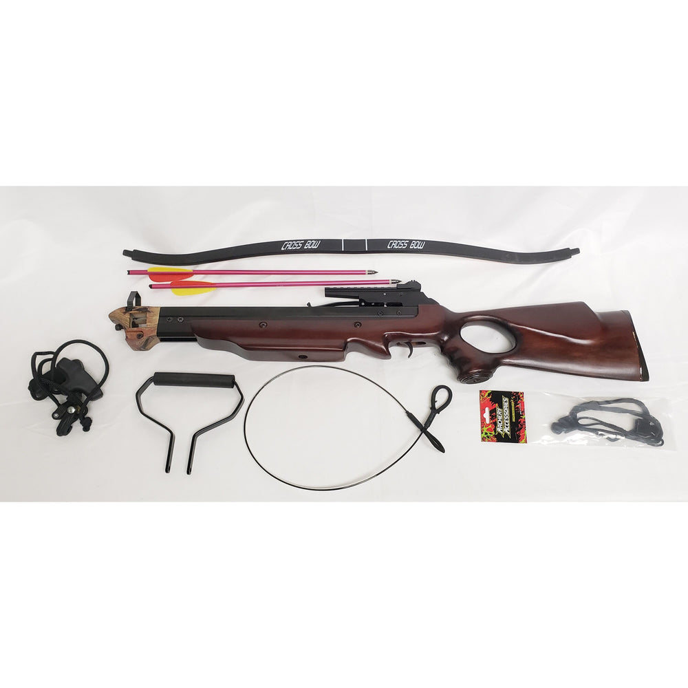 Wizard 150 Lbs Hunting Recurve Crossbow Wood Color w/ Camo Head - Open Box