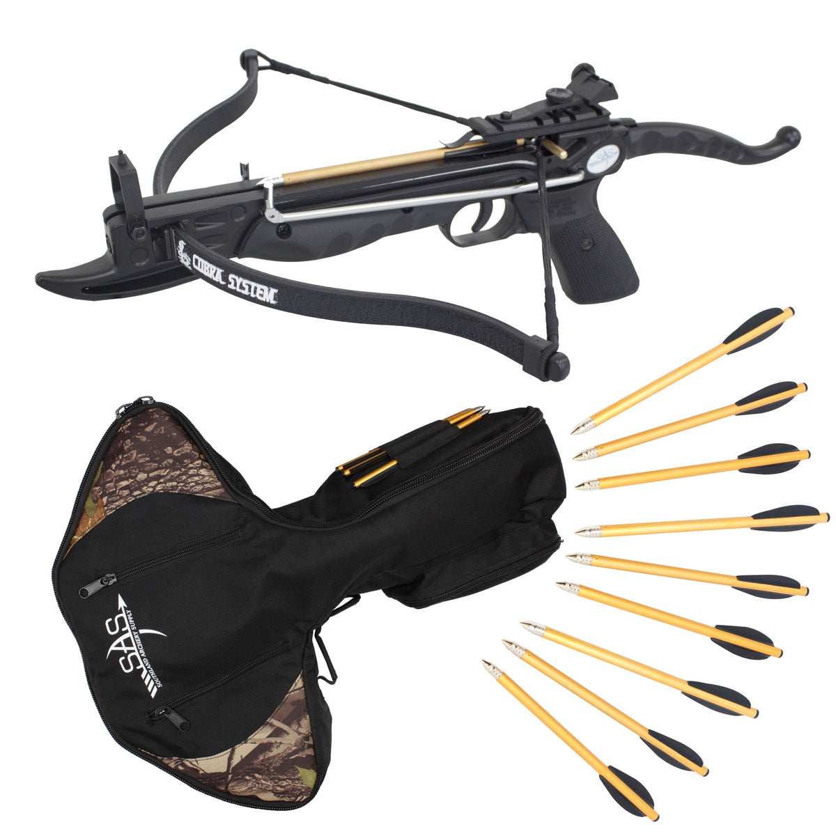 SAS Prophecy 80 Pound Self-cocking Pistol Crossbow + Carrying