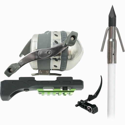 Muzzy Xtreme Duty Spincast Style Bowfishing Kit with Extended Hood - Silver