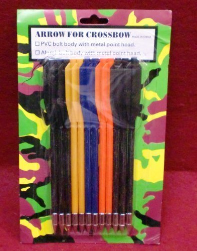 12 PVC Crossbow Bolts Colored 50-80 Lbs Pistol Style Crossbow