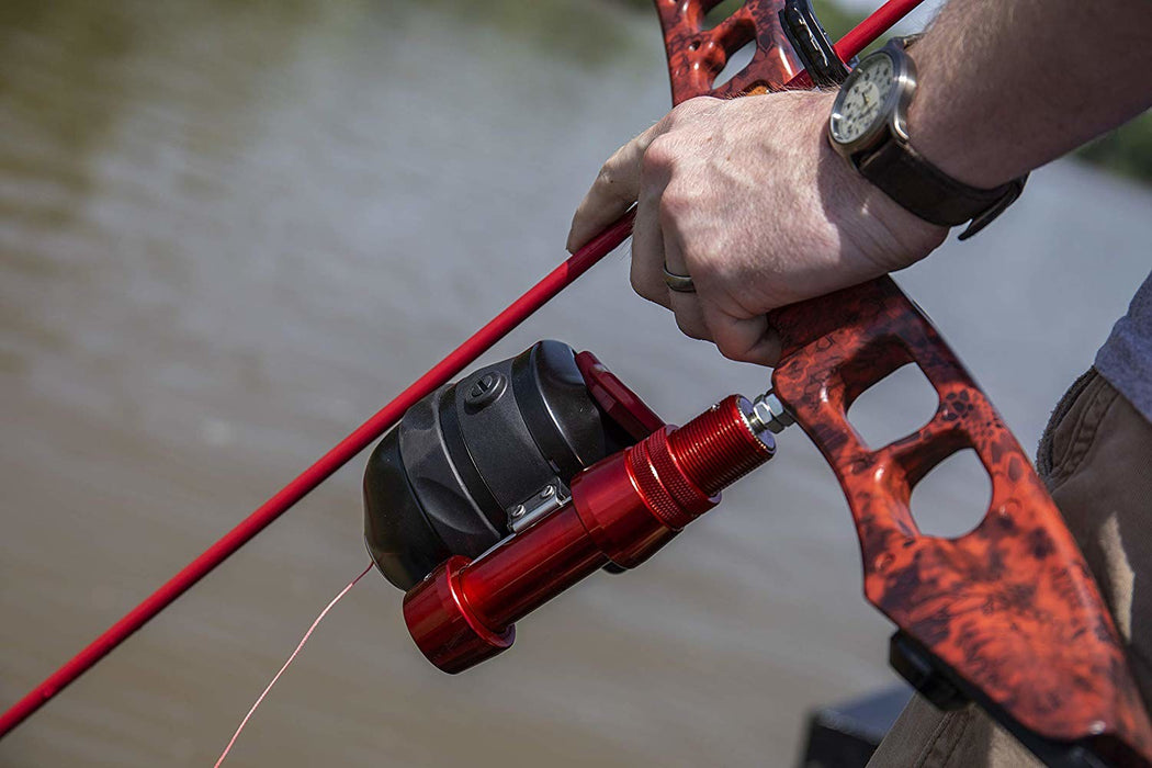 Cajun Fish Stick Take-Down Bowfishing Bow Set Includes Drum Reel with Line,  Roller Rest, Arrow with Piranha Point, and Blister Buster Finger Pads