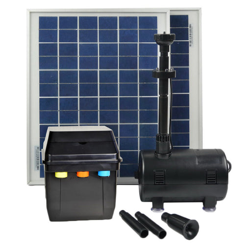 ASC 20W Solar Pond Pump Kit w/ Battery Timer LED Light Winter Mode - Open Box