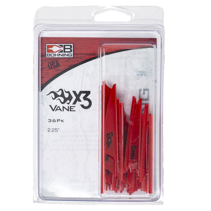 Bohning 2.25" X3 Vanes 8 Colors Available Made in the USA - 36/Pack