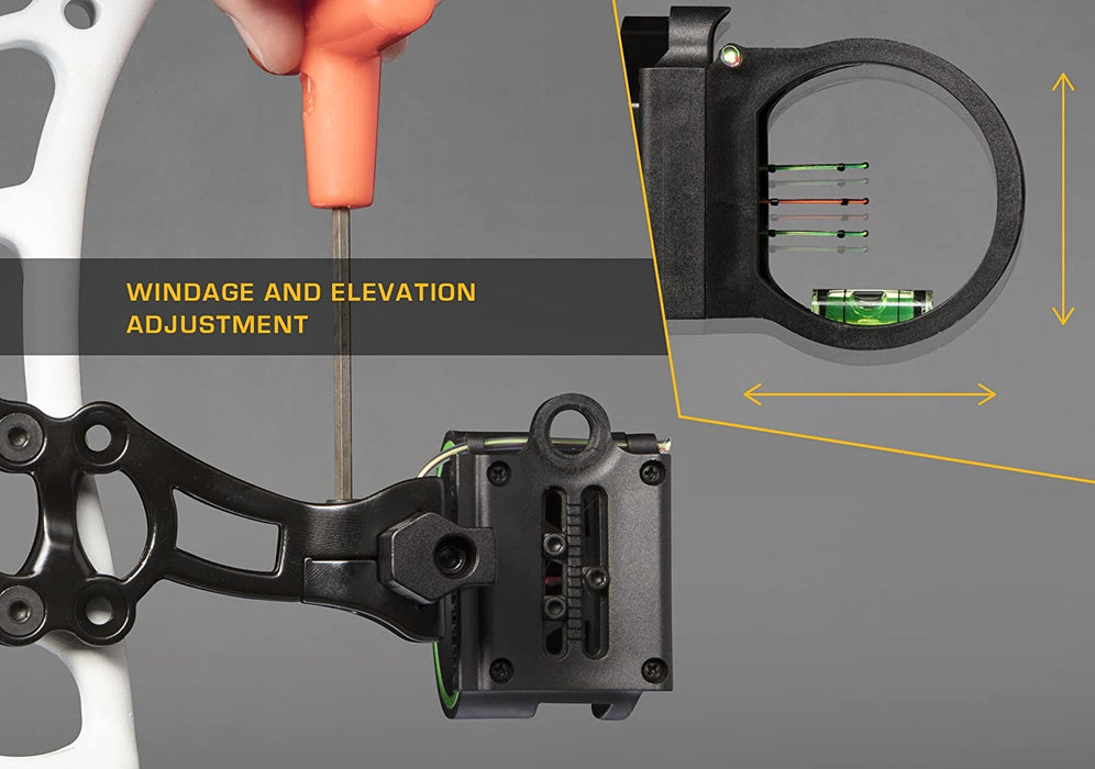 Trophy Ridge Joker 3-Pin Bow Sight .019" Black Color - Left and Right Hand