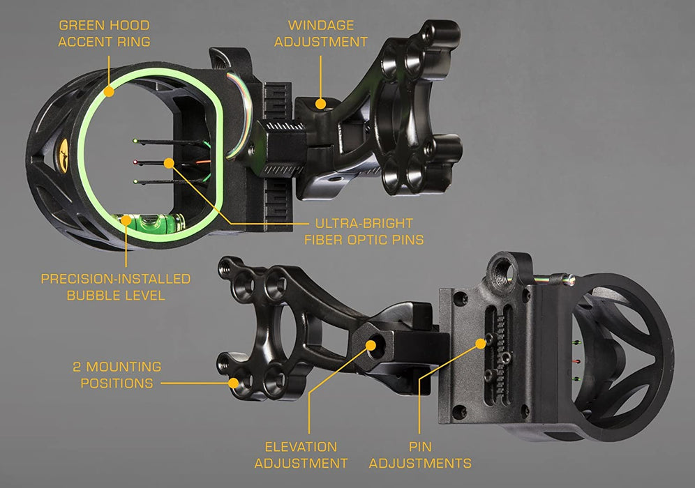 Trophy Ridge Joker 3-Pin Bow Sight .019" Black Color - Left and Right Hand