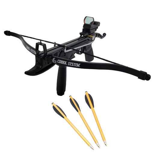 SAS Prophecy 80 Pound Self-cocking Pistol Crossbow with Red Dot Scope and Grip