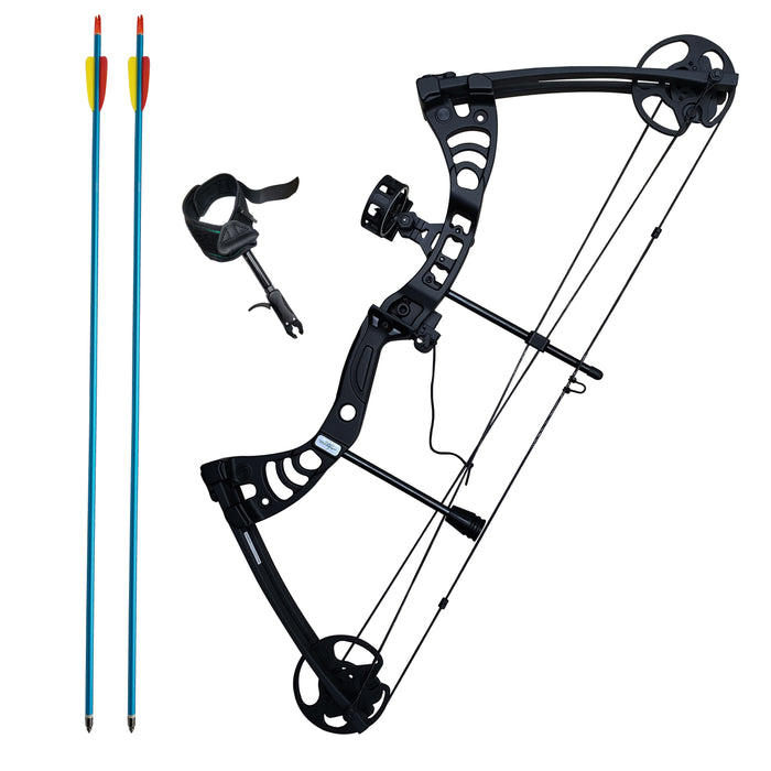 SAS Scorpii 55lbs Bow Kit w/ Arrow Rest, Sight, Release, Arrows Black - Open Box