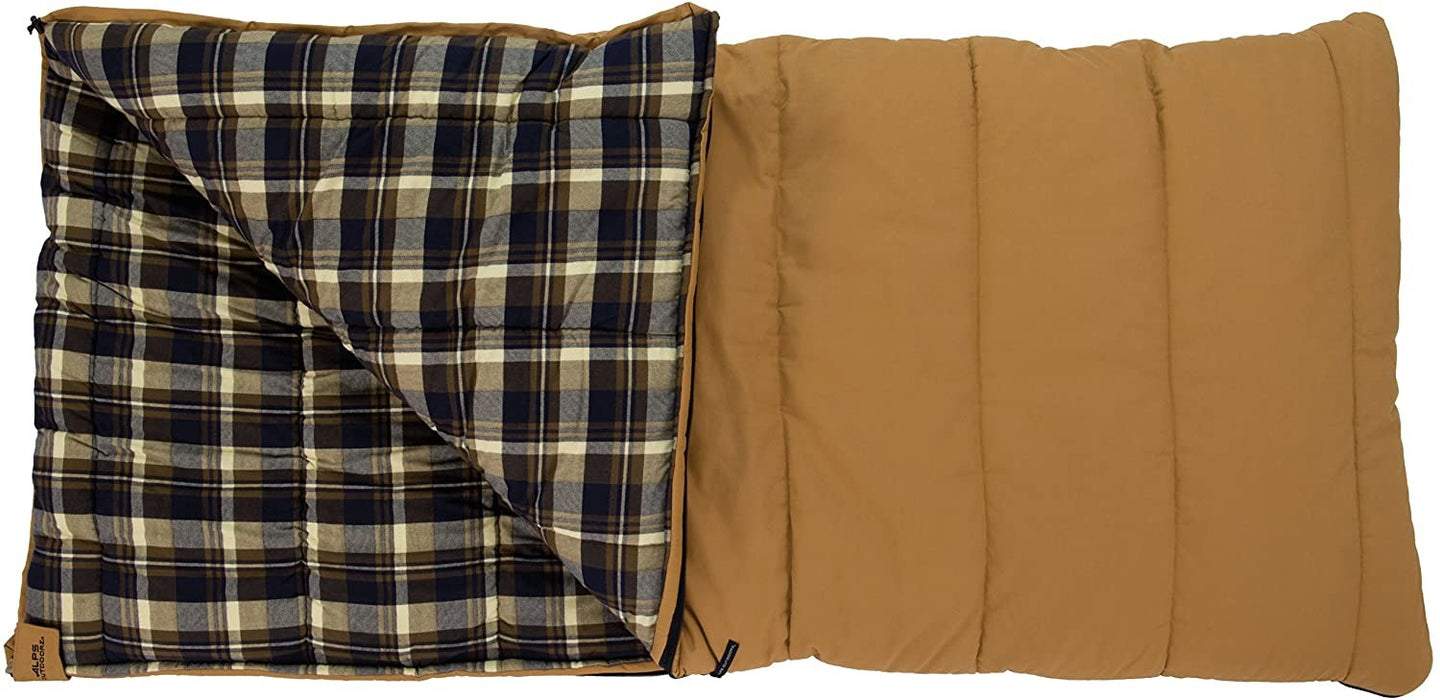ALPS OutdoorZ Redwood -25° Heavy-Duty Canvas Rectangle Sleeping Bag - Tan