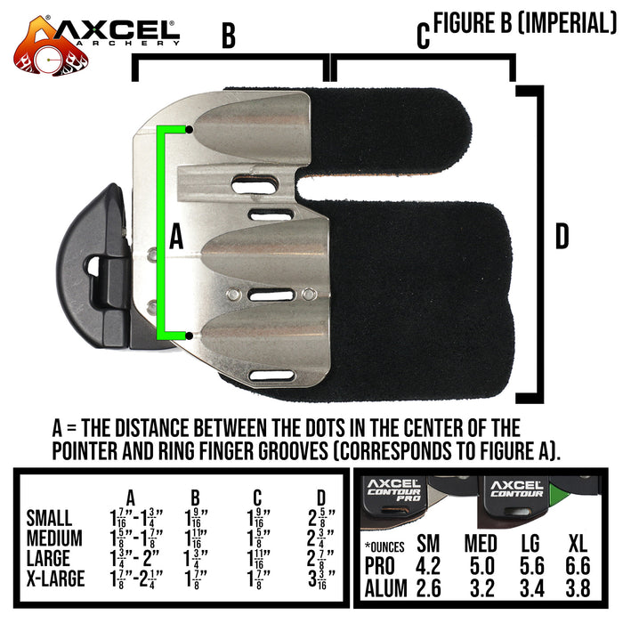 Axcel Contour Pro Finger Tab Brady Ellison Signature Series Large QS - LH/RH