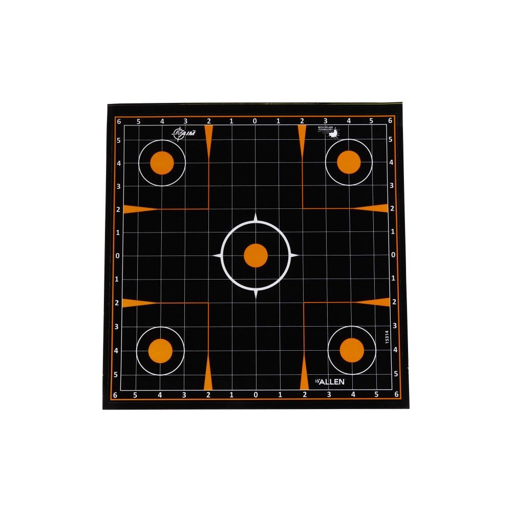 Allen Company EZ-Aim Adhesive Splash Sight-In Grid Target 12"x 12" - 5/Pack