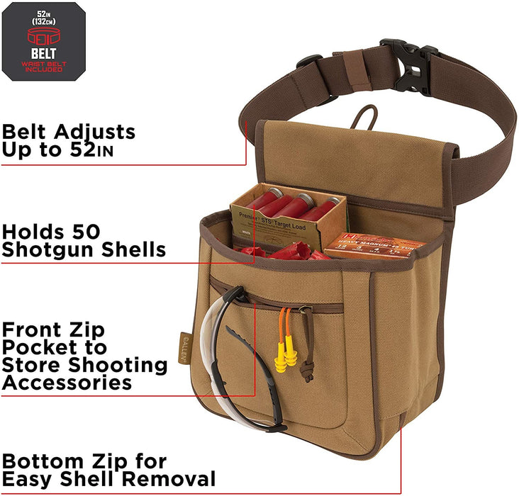 Allen Company Rival Double Compartment Shell Bag & 52" Waist Belt - Tan