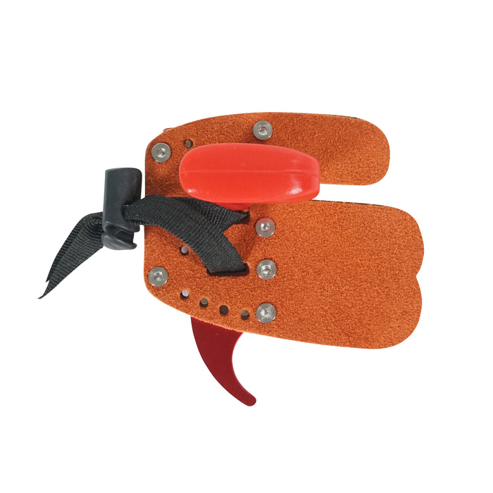 SAS Elite Aluminum Suede and Leather Finger Tab Medium Size Red - Used