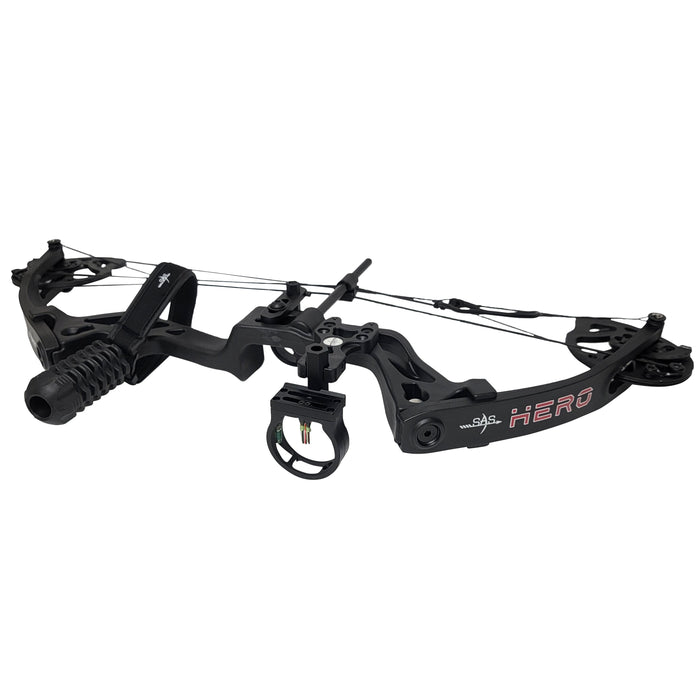 SAS Hero Junior Kid Youth Compound Bow Package 10-29 LBS Black - Open Box