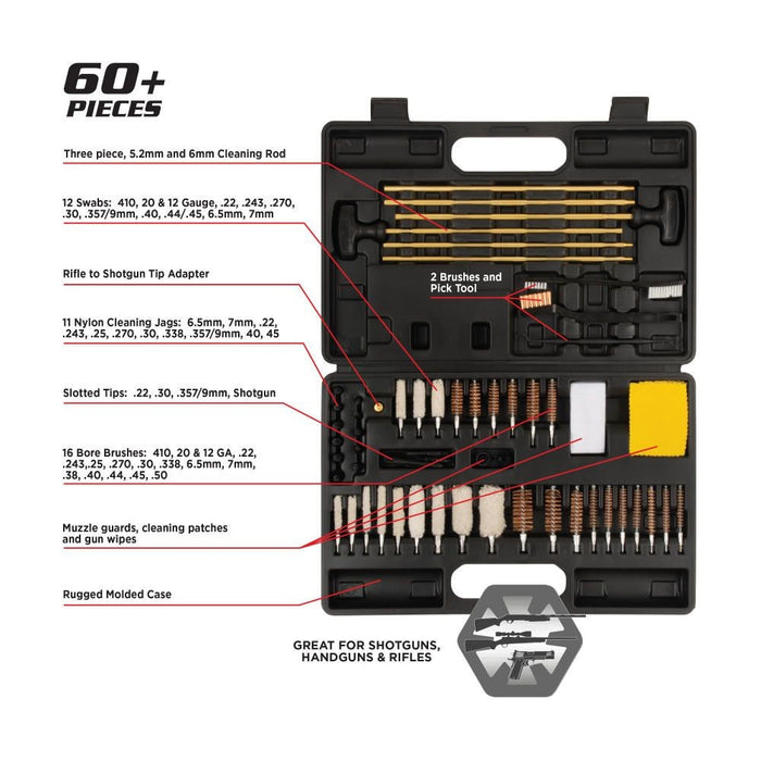 Allen Company Krome Stronghold Universal Gun Cleaning Kit 60-Pieces - Black