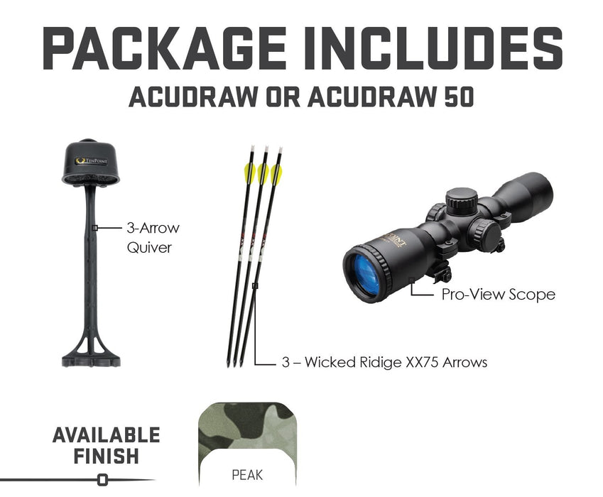 Wicked Ridge Invader 400 Crossbow Package with ACUdraw Peak Camo - Refurbished