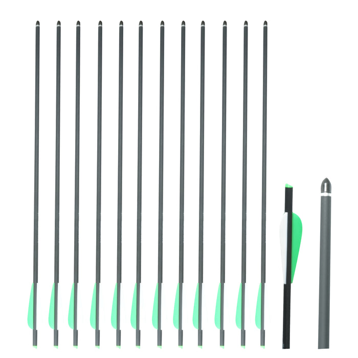 SAS Honor Carbon Crossbow Bolts 22" w/ 3" Shield Vanes Points 12/Pack - Open Box