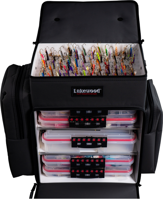 Lakewood Fishing Black Magnum Top Shelf Tackle Box with 4 Tray