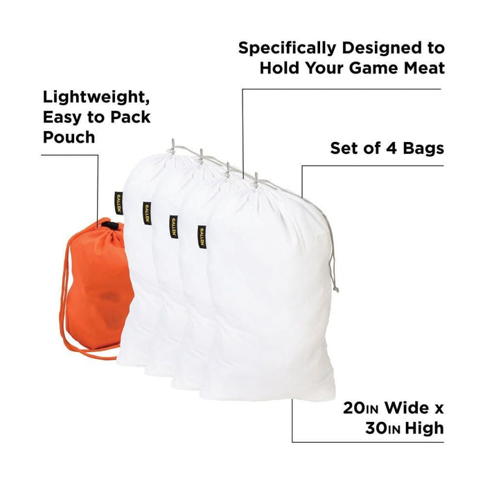 Allen Company Backcountry Hunting Meat Bags, 30"L x 20"W 4-Pack - White