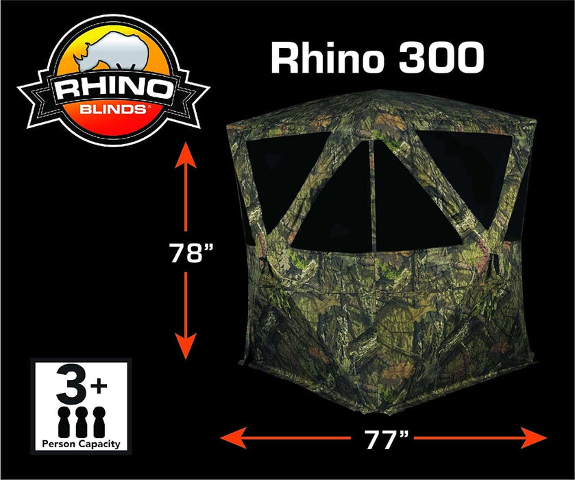 Rhino Blinds R300 3 Person Hunting Ground Blind 5-Hub Design